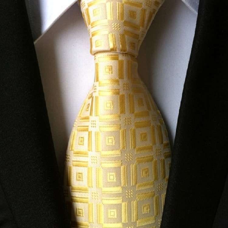  幾何学模様シルクネクタイ