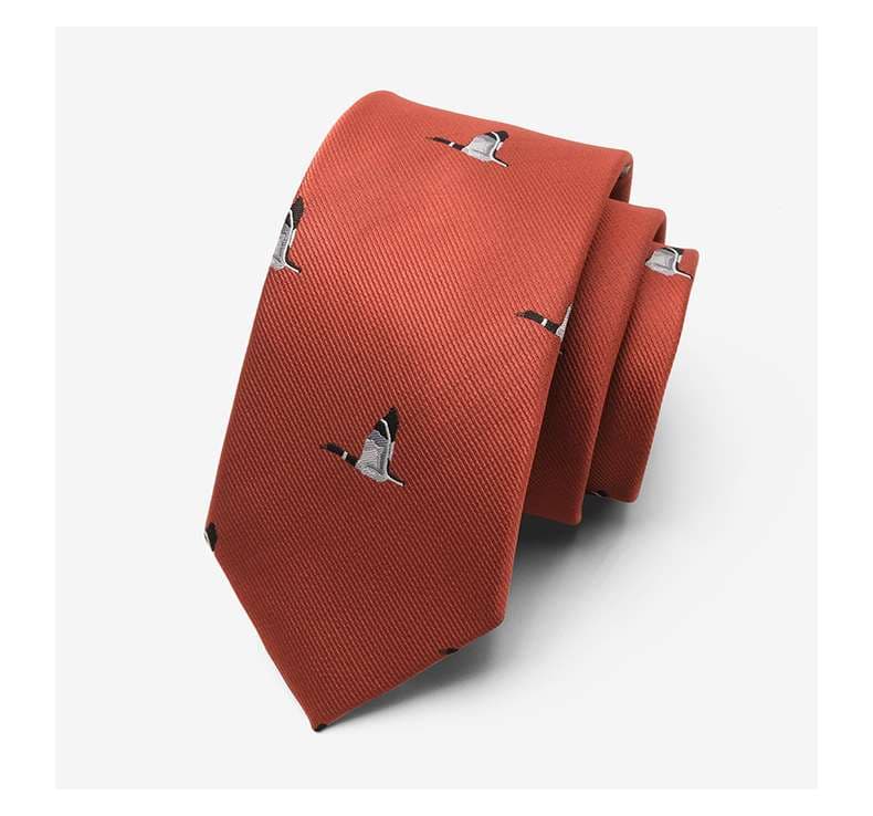  飛翔する鳥柄シルクネクタイ
