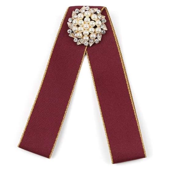 ネクタイ  真珠飾り付き袴用リボンタイ