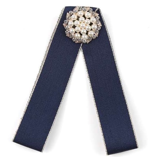 ネクタイ  真珠飾り付き袴用リボンタイ