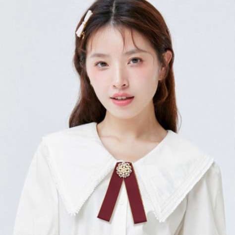 ネクタイ  真珠飾り付き袴用リボンタイ