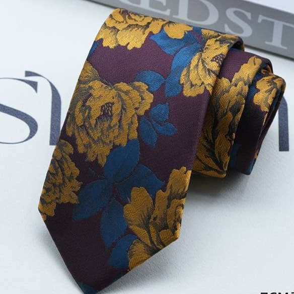  華やか花柄シルク高級ネクタイ