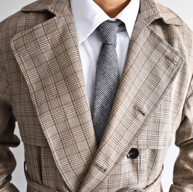  洗練されたヘリンボーン柄ネクタイ