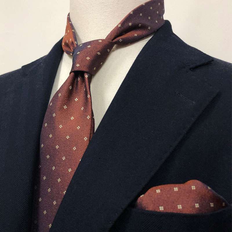  小紋柄シルク製フォーマルネクタイ