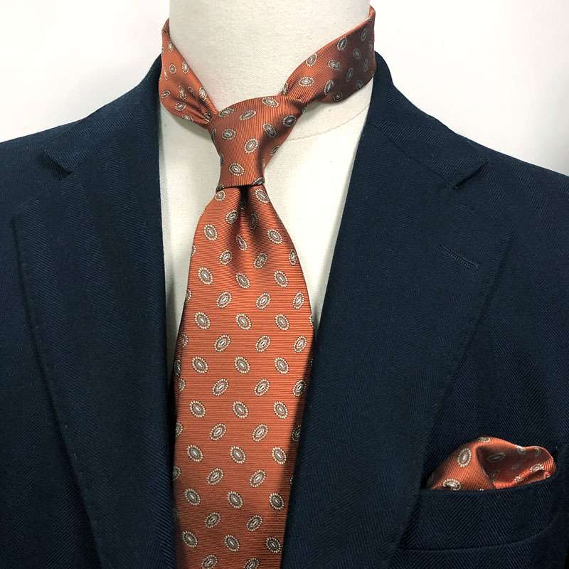  小紋柄シルク製フォーマルネクタイ