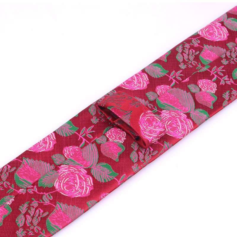 華やか薔薇柄シルク祝い着ネクタイ