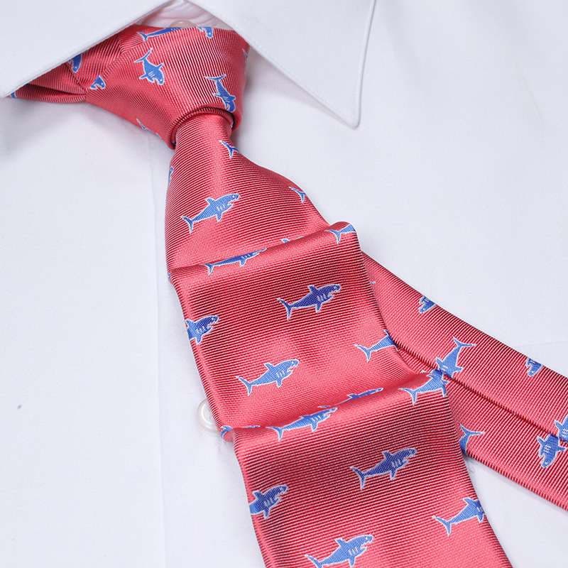  動物柄シルク製ネクタイ