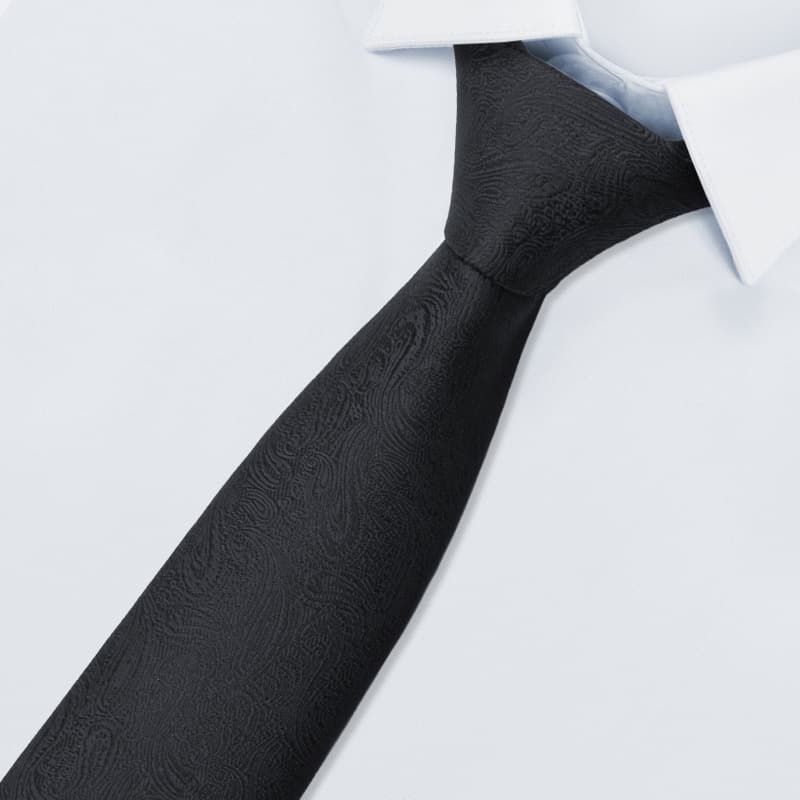 ネクタイ 高級感溢れるペイズリー柄シルク風ネクタイ