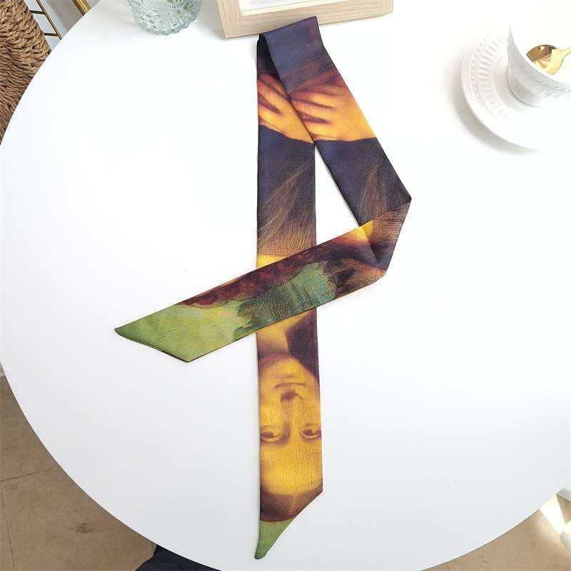 ネクタイ  幻想的な絵画風シルクスカーフ
