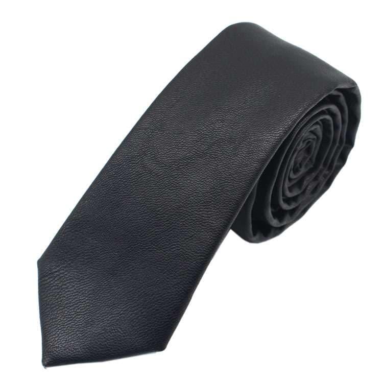  上質レザー調ビジネスネクタイ