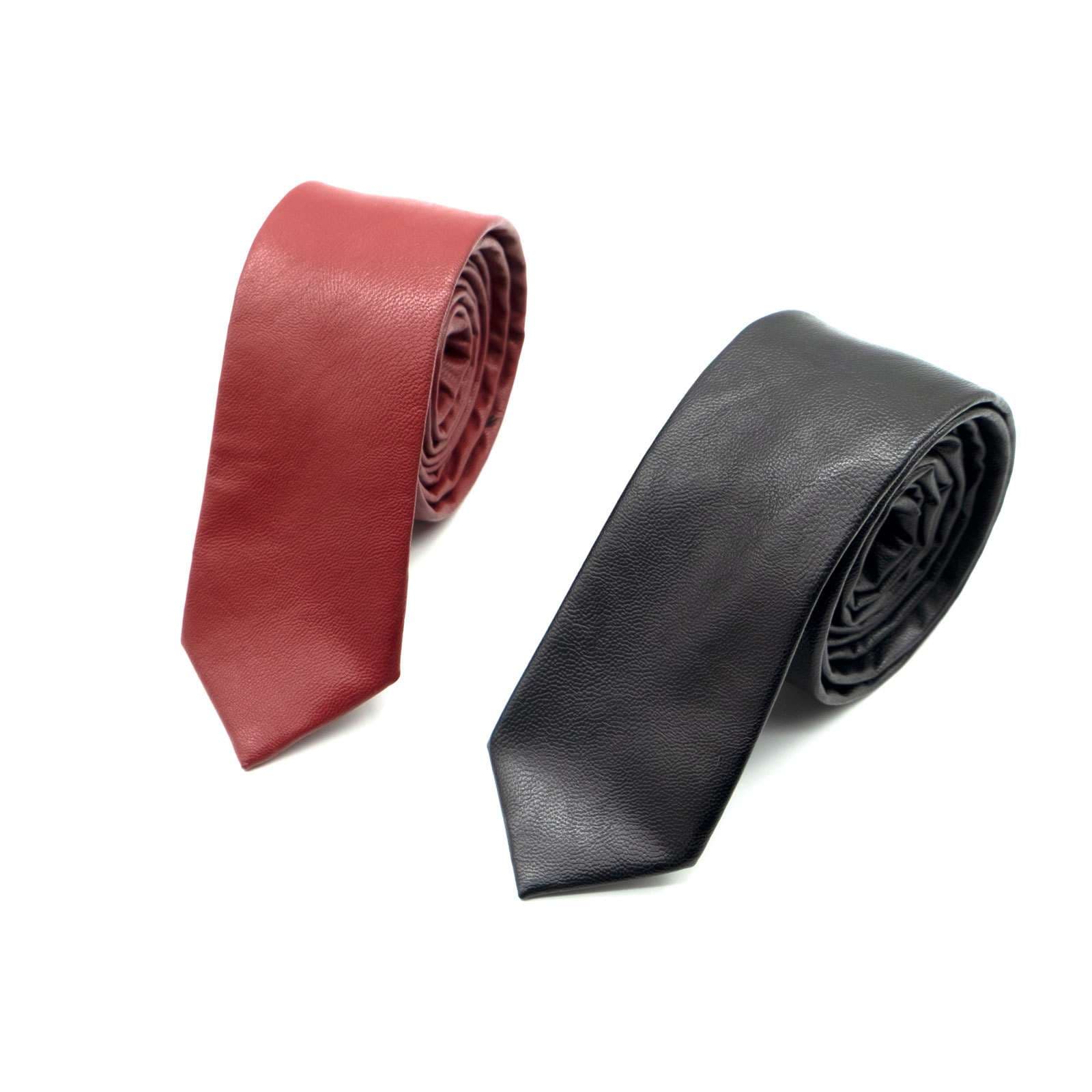  上質レザー調ビジネスネクタイ