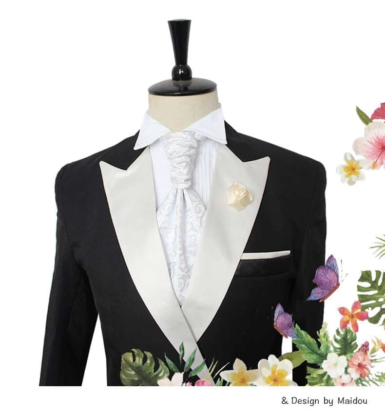 ネクタイ  ウェディングスーツ用光沢クラバット