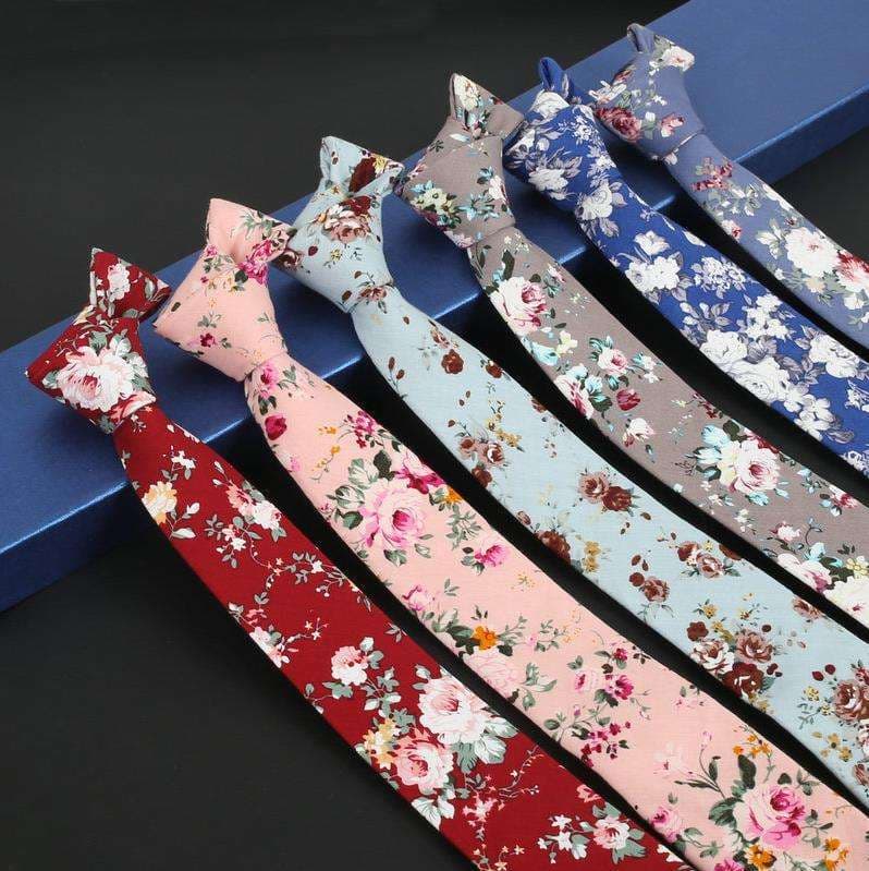  花柄シルクネクタイ