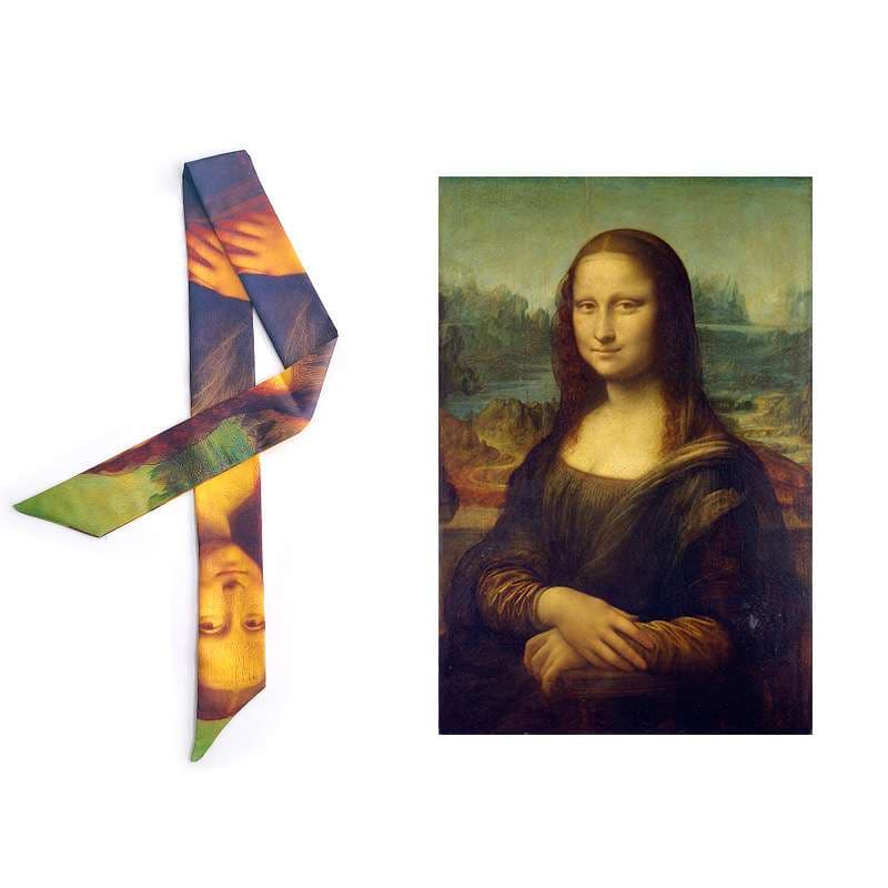 ネクタイ  幻想的な絵画風シルクスカーフ