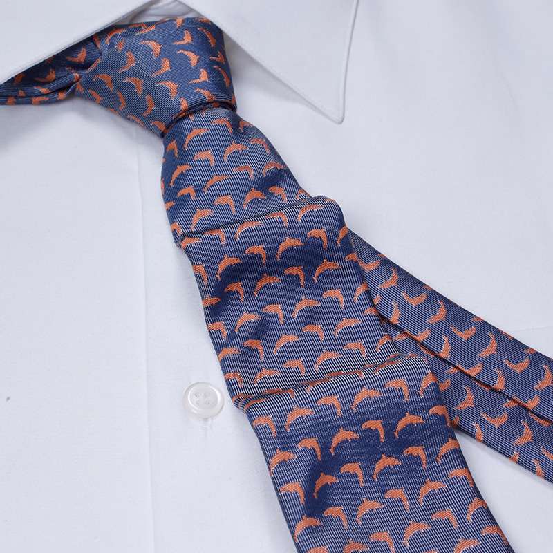  動物柄シルク製ネクタイ