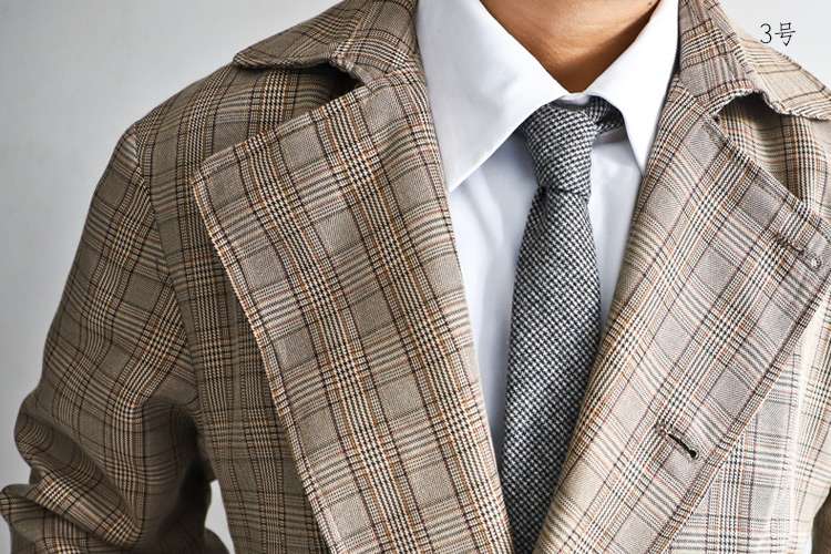  洗練されたヘリンボーン柄ネクタイ