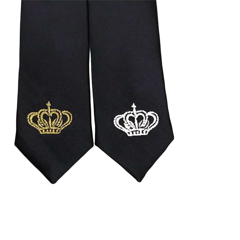  王冠刺繍入り成人式用ネクタイ