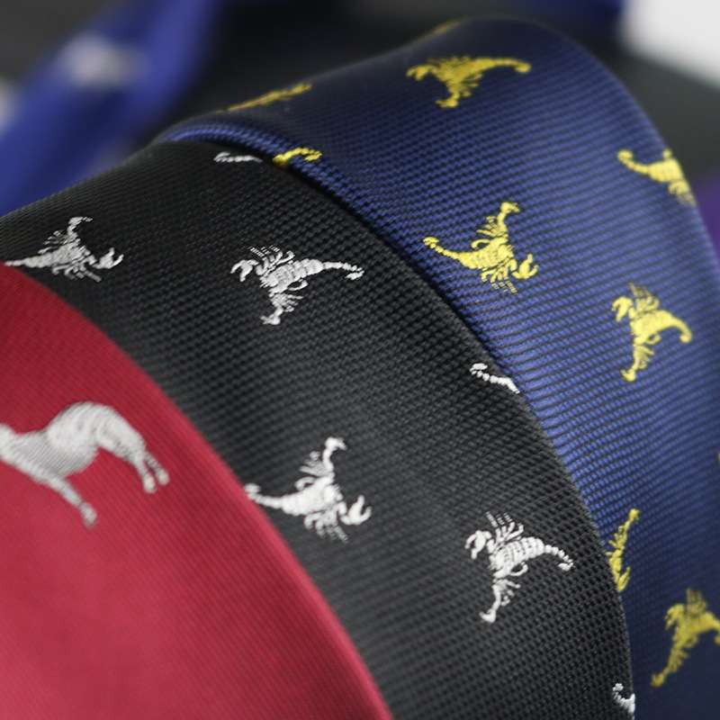  動物柄シルク織りネクタイ