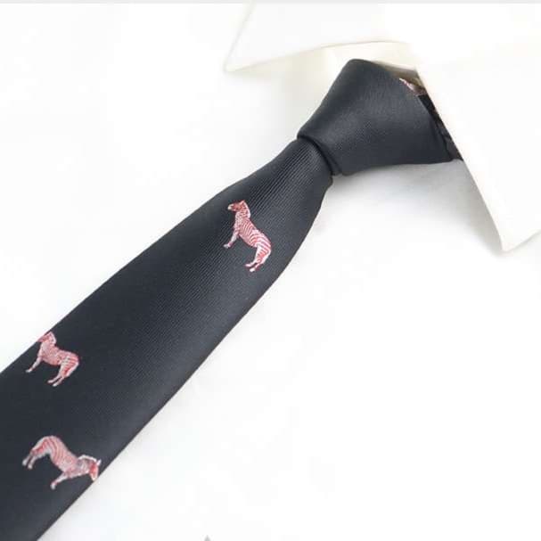 動物柄シルク織りネクタイ
