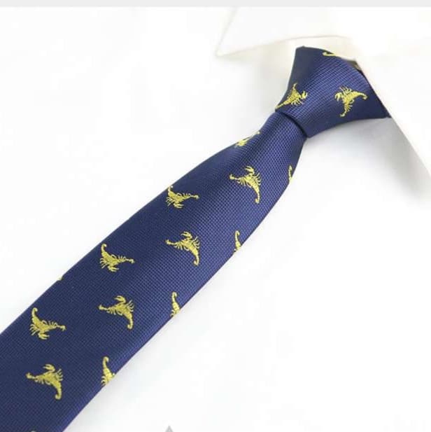 動物柄シルク織りネクタイ