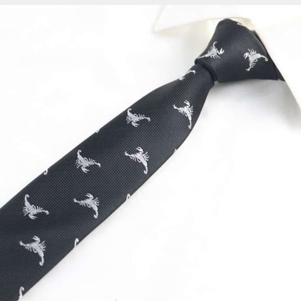 動物柄シルク織りネクタイ