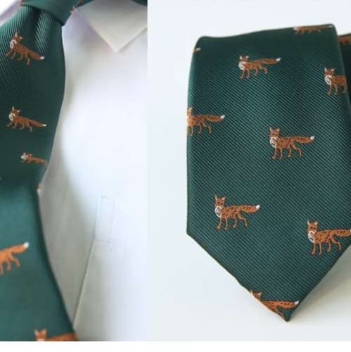 動物柄シルクネクタイ